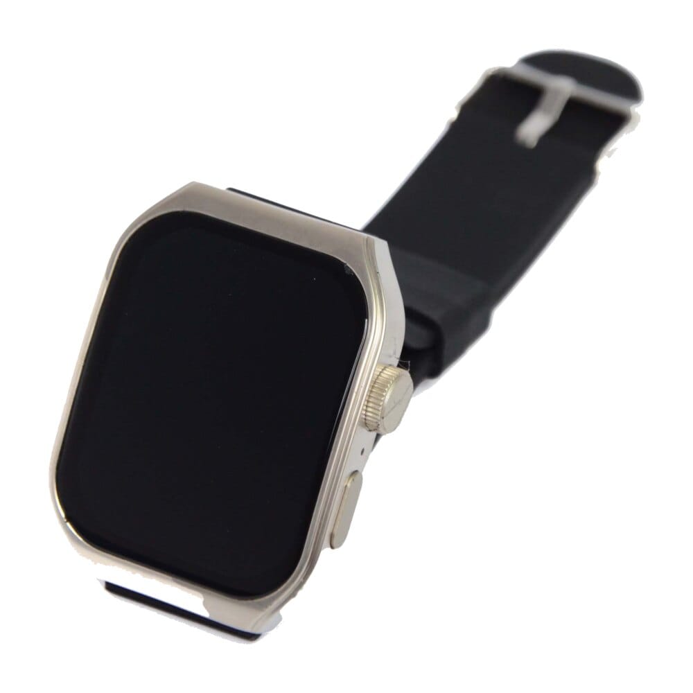 Smartwatch preto — Pulseira de silicone preta